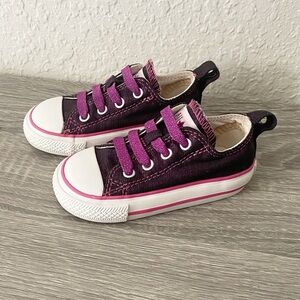 Converse Chuck Taylor Purple Shimmer Slip On Sneaker Shoes Toddler Girl 5